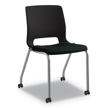 HON® Motivate Four-leg Stacking Chair, Supports Up To 300 Lb, Navy Seat, Regatta Back, Platinum Base, 2-carton freeshipping - TVN Wholesale